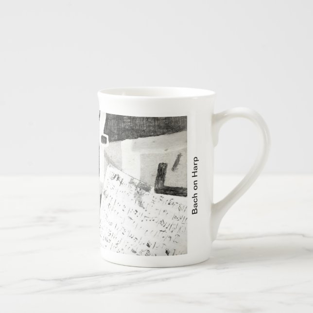 Bach on Harp Bone China Mug (Right)