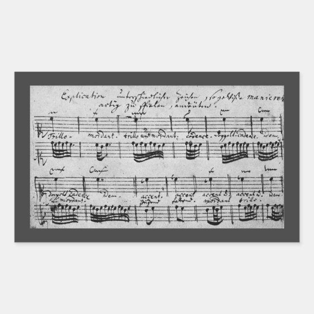 Bach Ornamentation Explanation Rectangular Sticker (Front)