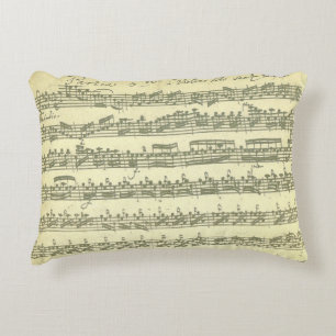 Bach Partita Music Manuscript for Violin Solo Decorative Cushion