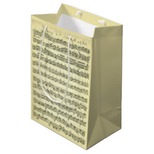 Bach Partita Music Manuscript for Violin Solo Medium Gift Bag
