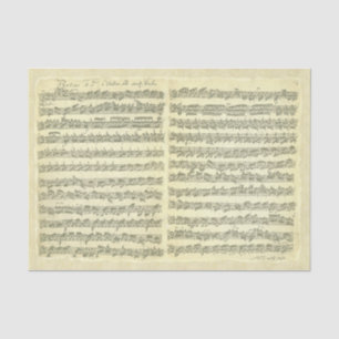 Bach Partita Music Manuscript for Violin Solo Tissue Paper