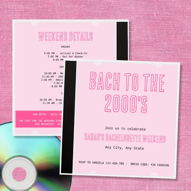 Bach To The 2000's CD Cover Bachelorette Y2K Invitation (Bach To The 2000's CD Cover Bachelorette Y2K Invitation)