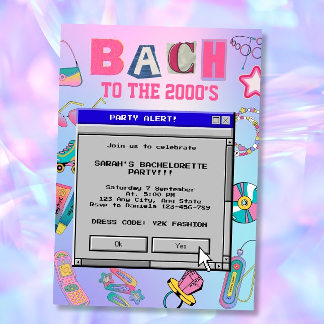 Bach To The 2000's Y2K Bachelorette Party Invitation (Bach To The 2000's Y2K Bachelorette Party Invitation)