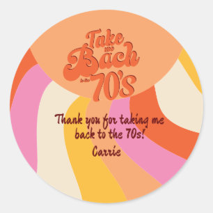Bach to the 70s Retro Groovy Sunset Bachelorette Classic Round Sticker