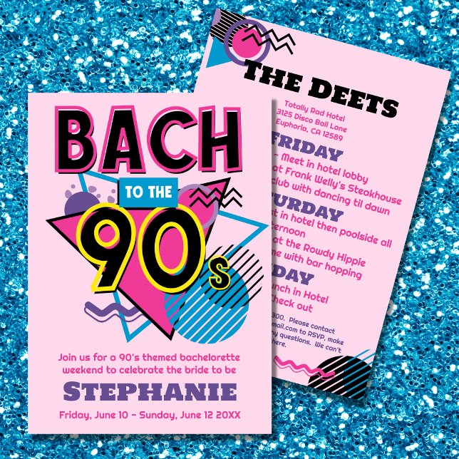 Bach to the 90s Bachelorette Weekend Invitation (Creator Uploaded)