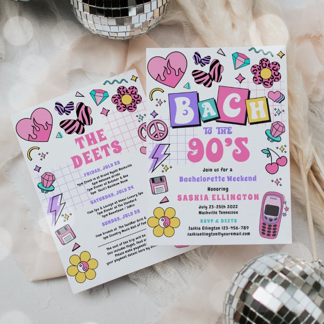 Bach To The 90s Y2K Bachelorette Weekend Itinerary Invitation (Creator Uploaded)