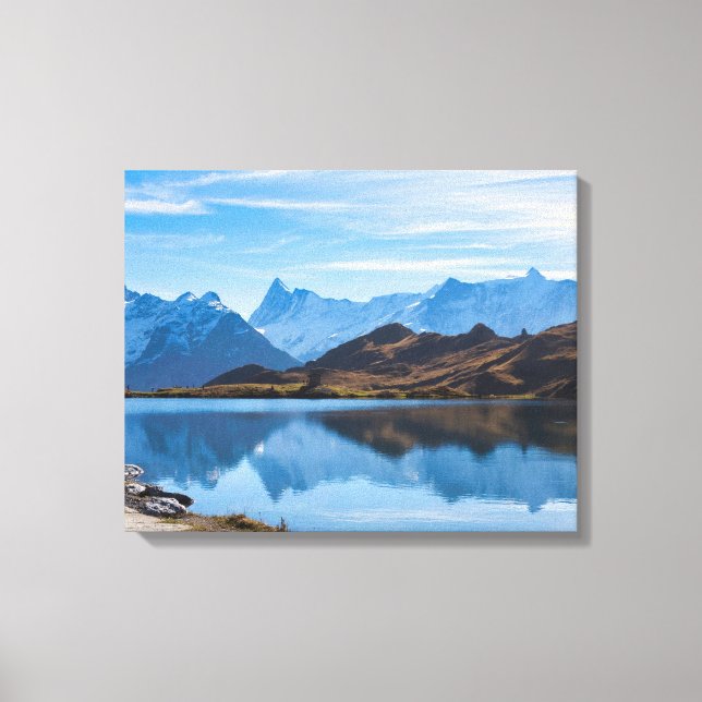 Bachalpsee Lake Mountain Modern  Canvas Print (Front)