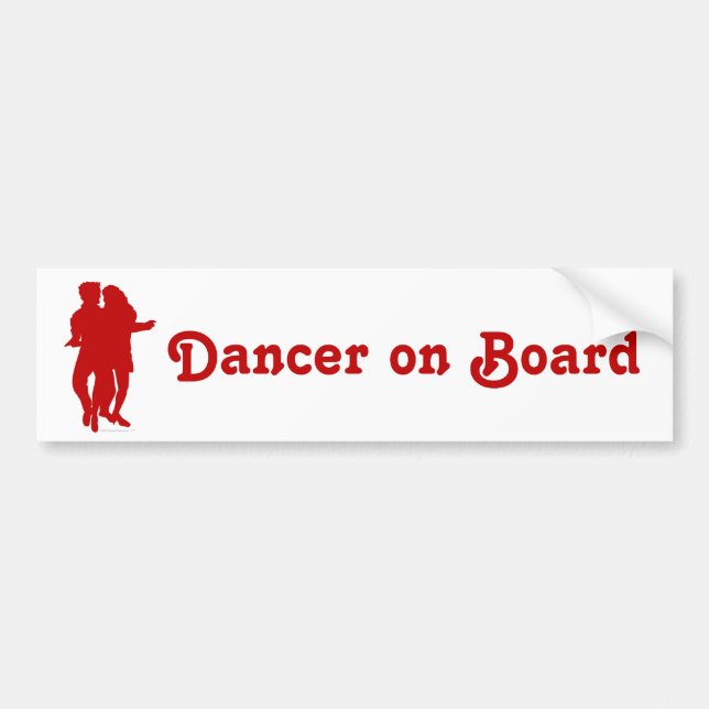 Bachata Latin Dancers Silhouette Custom Bumper Sticker (Front)