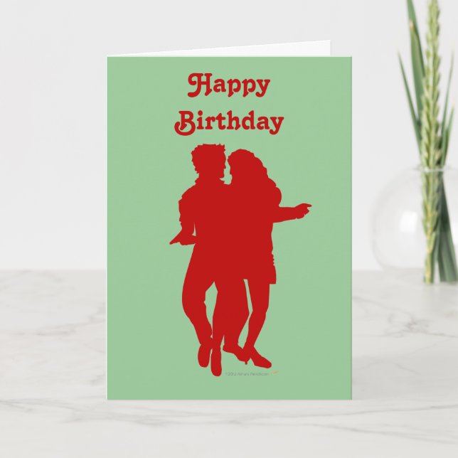 Bachata Latin Dancers Silhouette Custom Card (Front)