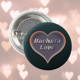 Bachata love heart 3 cm round badge