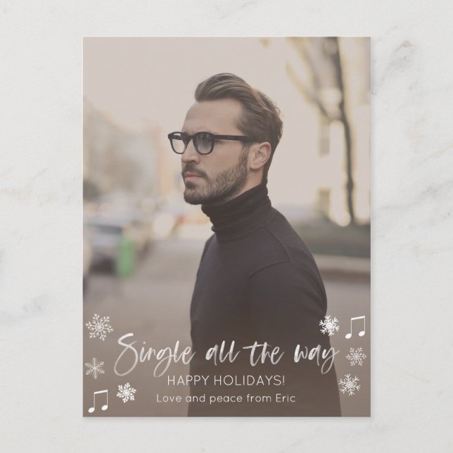 Bachelor Bachelorette Single Happy Holidays Card (Front)