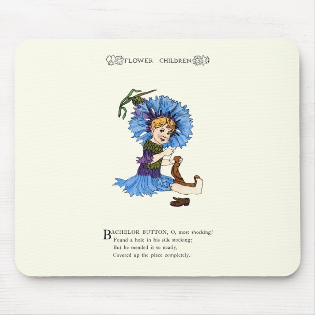 Bachelor Button Mouse Mat (Front)