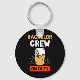 Bachelor Crew On Duty Groom Bride Party Team Key Ring