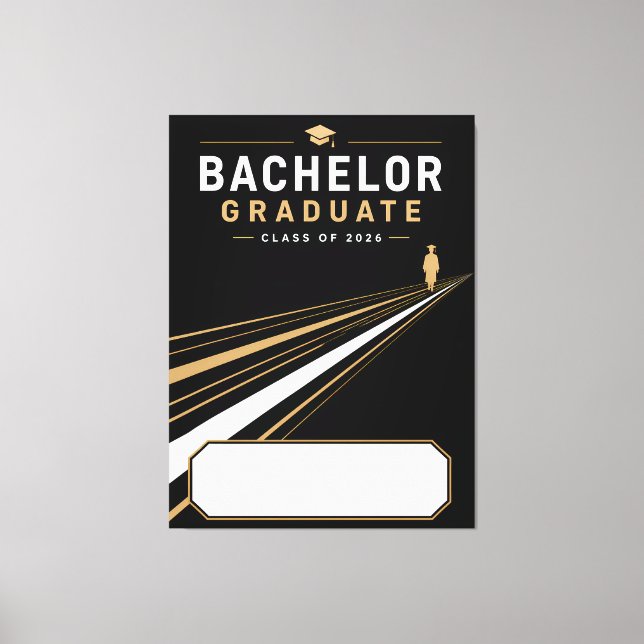 Bachelor Graduate 2026 Custom Name Canvas Print (Front)