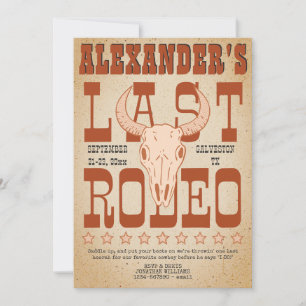 Bachelor Last RODEO Western Cowboy Texas Adventure Invitation