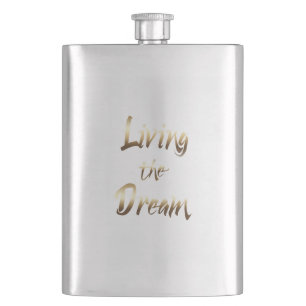 Bachelor Living the Dream Gold Hip Flask