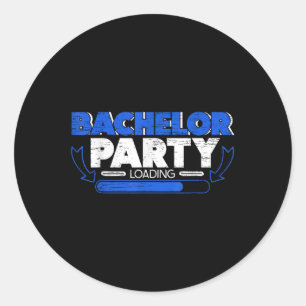 Bachelor Loading Groom Bride Party Funny Classic Round Sticker