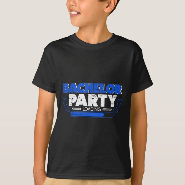 Bachelor Loading Groom Bride Party Funny  T-Shirt (Front)