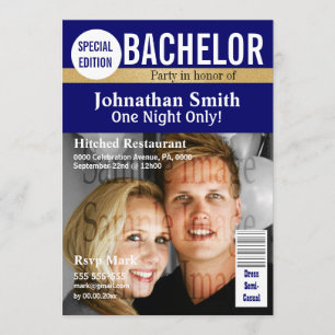 Bachelor magazine stag photo PERSONALIZE Invitation
