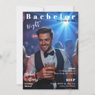 Bachelor Night Magazine Cover Invitation