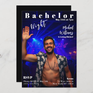 Bachelor Night Magazine Cover Invitation