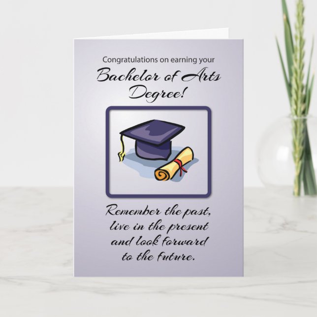 Bachelor of Arts Graduation, Remember the Past Card (Front)