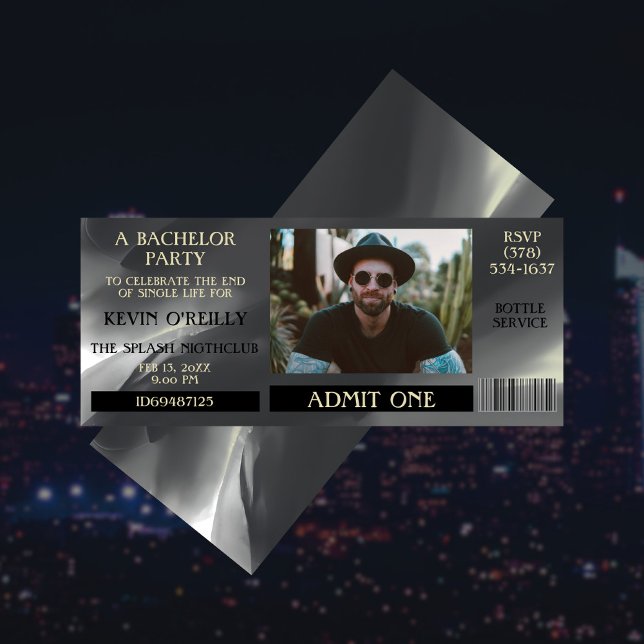 Bachelor or Stag Party Photo Invitation Ticket (Creator Uploaded)