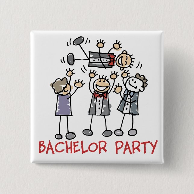 Bachelor Party 15 Cm Square Badge (Front)