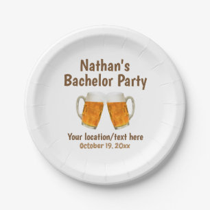 Bachelor Party Beer Cheers Wedding Paper Plate