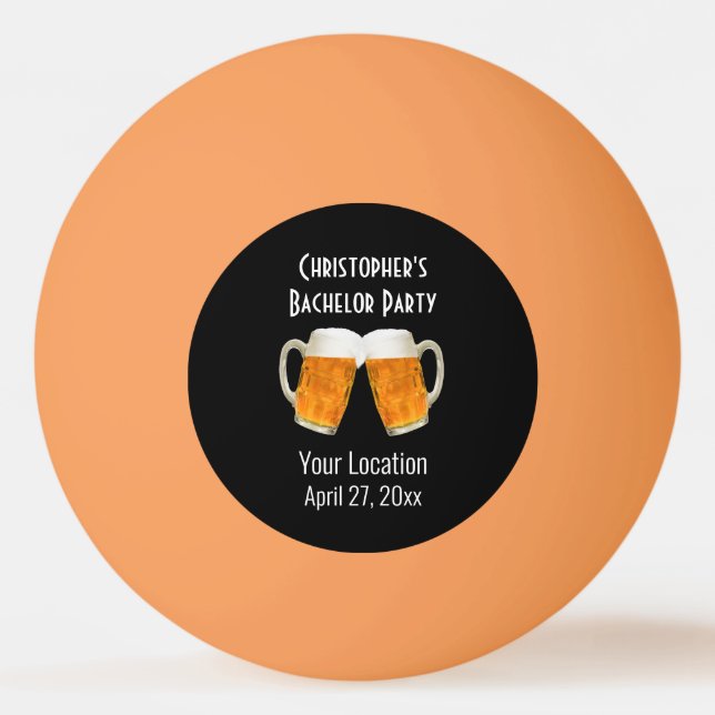 Bachelor Party Beer Cheers Wedding Ping Pong Ball (Front)