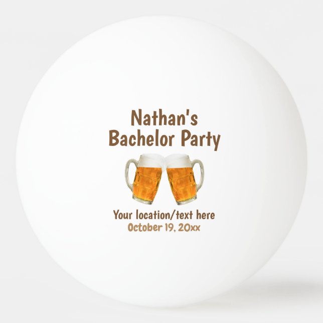 Bachelor Party Beer Cheers Wedding Ping Pong Ball (Front)