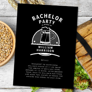 Bachelor Party Black and White Brewery Tour  Enclosure Card