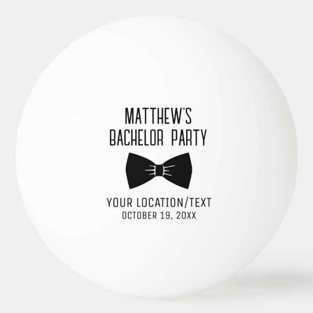 Bachelor Party Black Bow Tie Wedding Ping Pong Ball (Front)