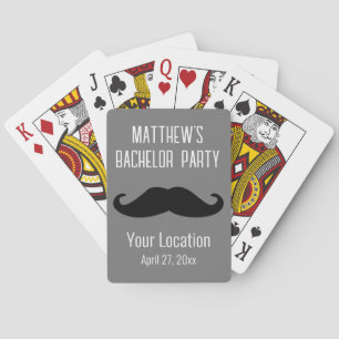Bachelor Party Black Moustache Wedding Favour Playing Cards