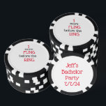 Bachelor Party Black Poker Chip<br><div class="desc">Bachelor Party Black Poker Chip Created by Inky_Art Available in different sizes, styles, font, font colour Can change wording, names, address, etc. Don’t forget to change your information before purchasing Poker Chip Style: Composite Poker Chips Customise these beautifully printed poker chips with your unique designs for any occasion! Printed in...</div>