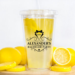 Bachelor Party Black Tie - Choose Text Colour Acrylic Tumbler