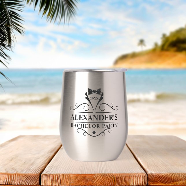 Bachelor Party Black Tie Stainless Steel (Beach)