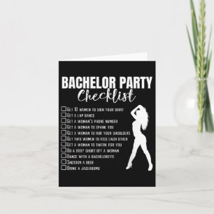 Bachelor Party Checklist Bride Groom Stag Night Pa Card