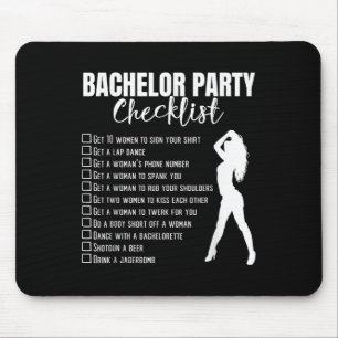 Bachelor Party Checklist Bride Groom Stag Night Pa Mouse Mat