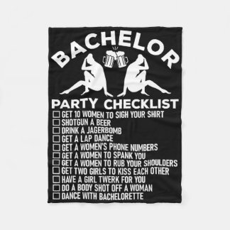 Bachelor Party Checklist Funny Groomsmen Groom Squ Fleece Blanket