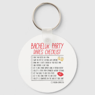 Bachelor Party Checklist Funny Wedding Groom  Key Ring