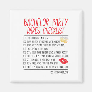 Bachelor Party Checklist Funny Wedding Groom  Magnet