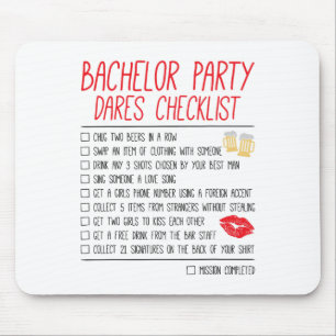 Bachelor Party Checklist Funny Wedding Groom  Mouse Mat