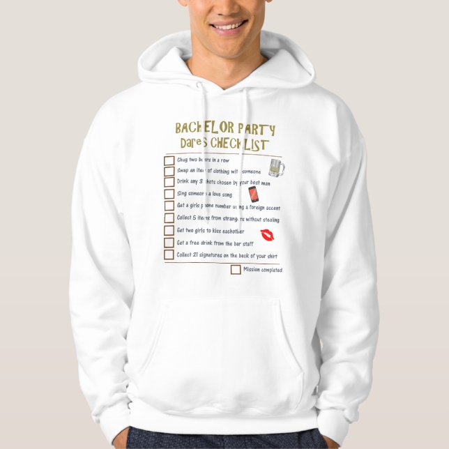 Bachelor Party Checklist Hoodie (Front)