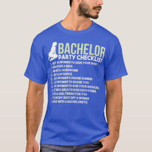 Bachelor Party Checklist JGA Bridegroom Rumble T-Shirt
