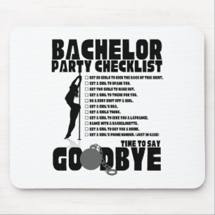 Bachelor Party Checklist Stag Groom Gag Men's Mouse Mat