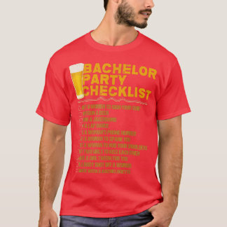 Bachelor Party ChecklistGroomsmen Funny Wedding  T-Shirt