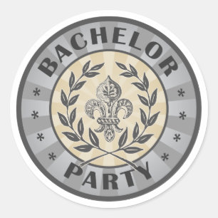 Bachelor Party Crest Design Classic Round Sticker
