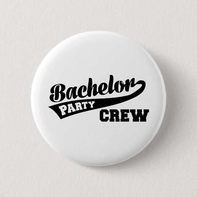 Bachelor Party Crew 6 Cm Round Badge (Front)