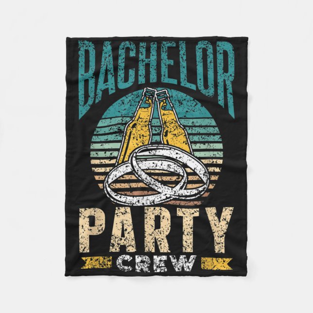 Bachelor Party Crew Groom Bride Team  Fleece Blanket (Front)